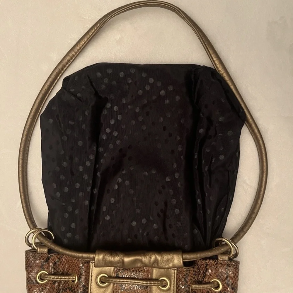 💚 Vintage Mazzantia Leather Drawstring Bucket Bag🩷